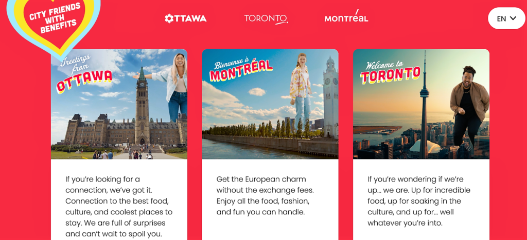 Montreal, Ottawa and Toronto common tourism campaign