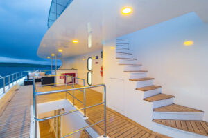 The exterior of the catamaran