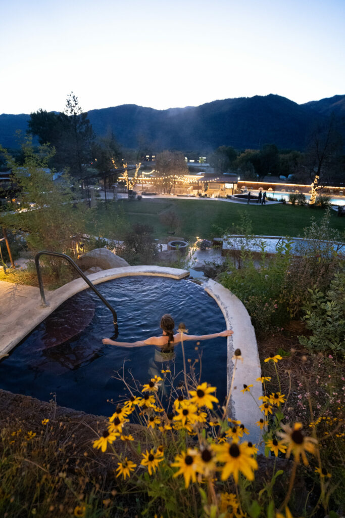 soaking and steaming Durango Hot Springs resort and spa